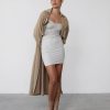 Clothing Luvalot Mini Dresses | Becky Long Sleeve Mini Dress (Grey)