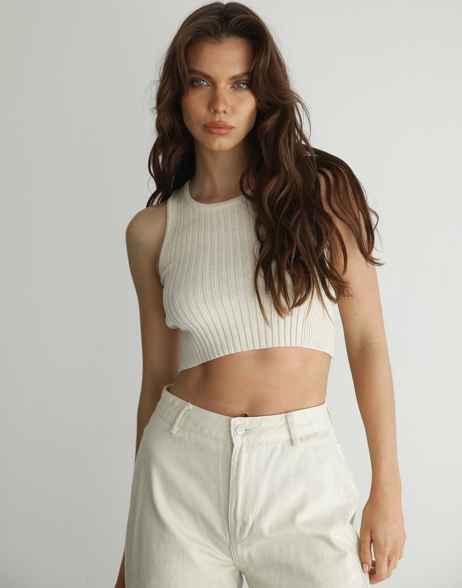 Clothing Into Fashion Basics Edit | Jena Knit Top (Beige)