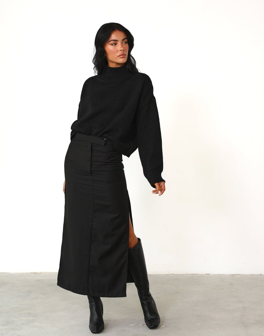 Clothing Lioness Workwear | Minimalist Maxi Skirt (Onyx) - By Lioness