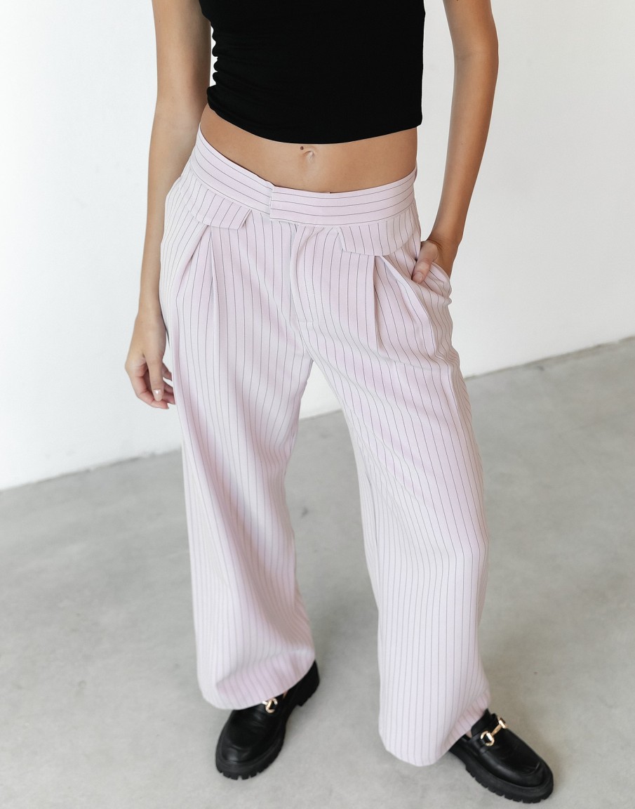 Clothing Lioness Workwear | Nyc Pant (Pink Pinstripe) -By Lioness