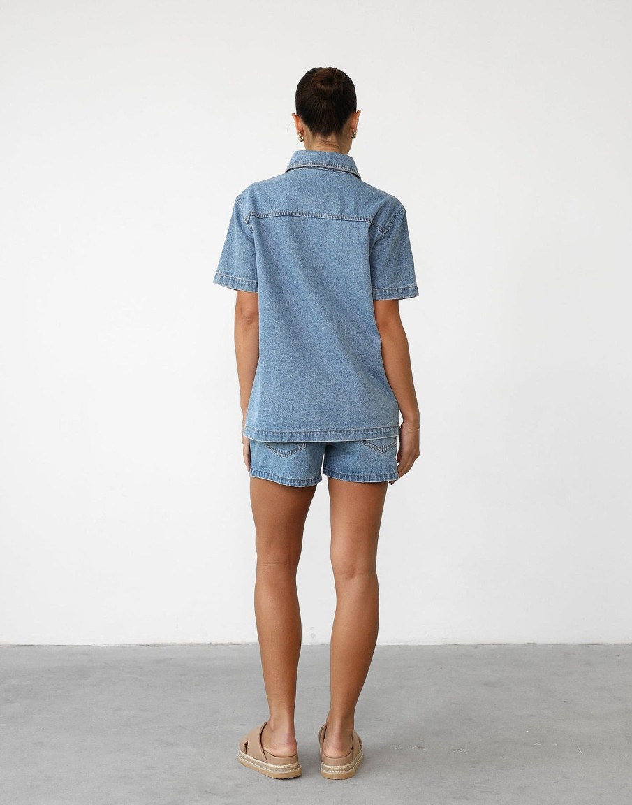 Clothing Pink Diamond Denim Edit | Elizha Shorts (Blue Denim)