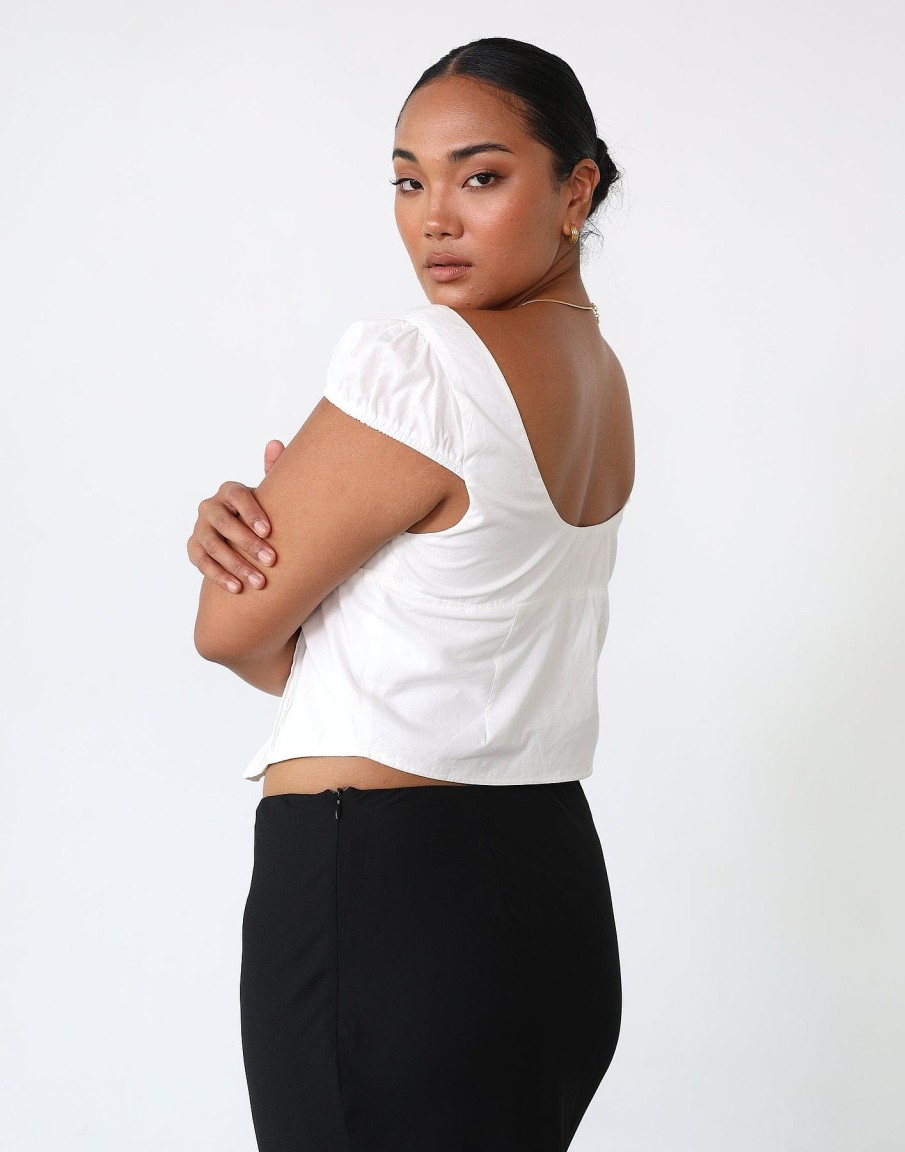 Clothing Charcoal Clothing Basics Edit | Faye Top (White)