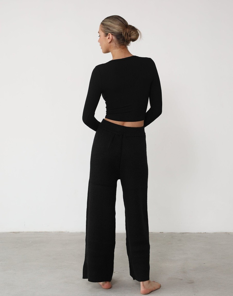 Clothing Qtrend Pants | Tavinia Knit Pants (Black)