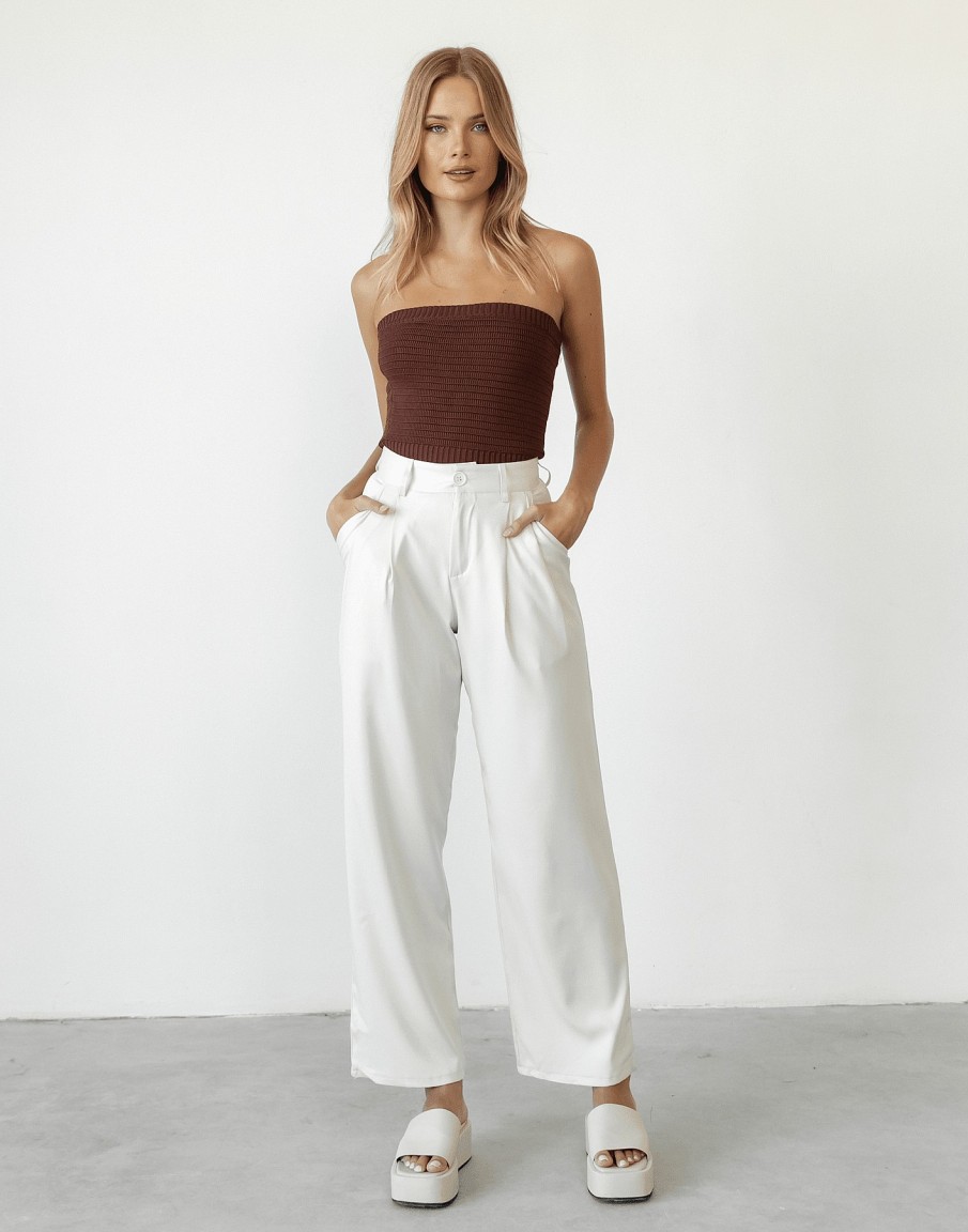 Clothing White Closet Crop Tops | Lytton Strapless Crop Top (Brown)