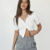 Clothing Red Berry Crop Tops | Monica Crop Top (White)