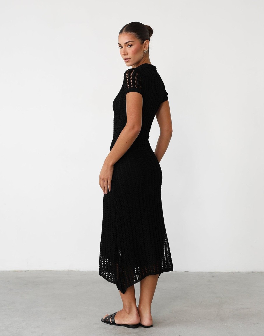 Clothing CHARCOAL Midi Dresses | Hennie Midi Dress (Black)