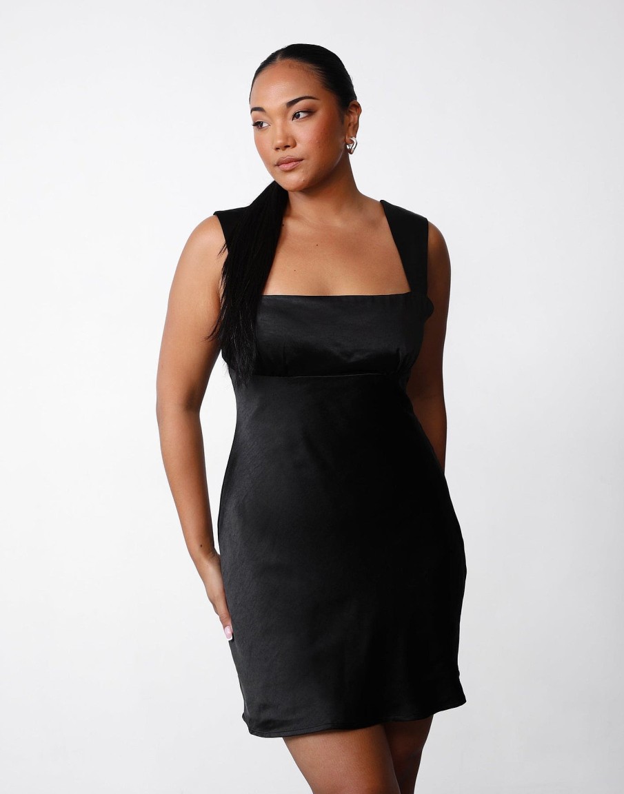 Clothing Charcoal Clothing Partywear | Mimosa Mini Dress (Black)