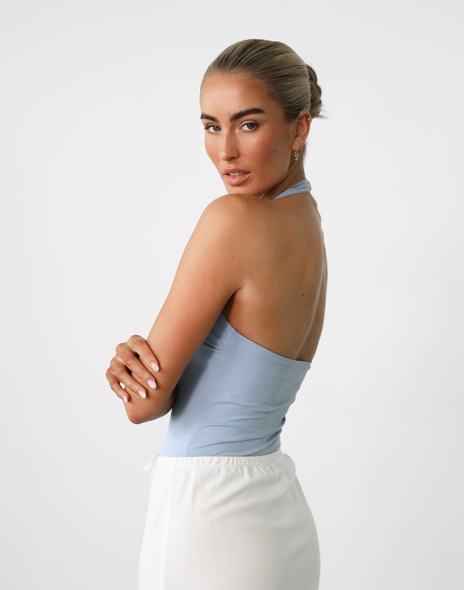 Clothing Qtrend Partywear | Amira Bodysuit (Powder Blue)