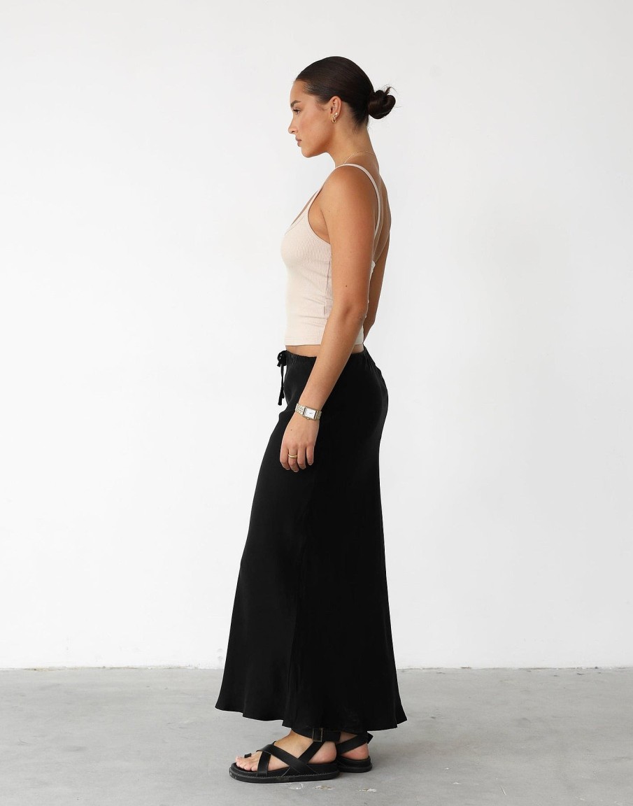 Clothing White Closet Workwear | Amalie Maxi Skirt (Black)