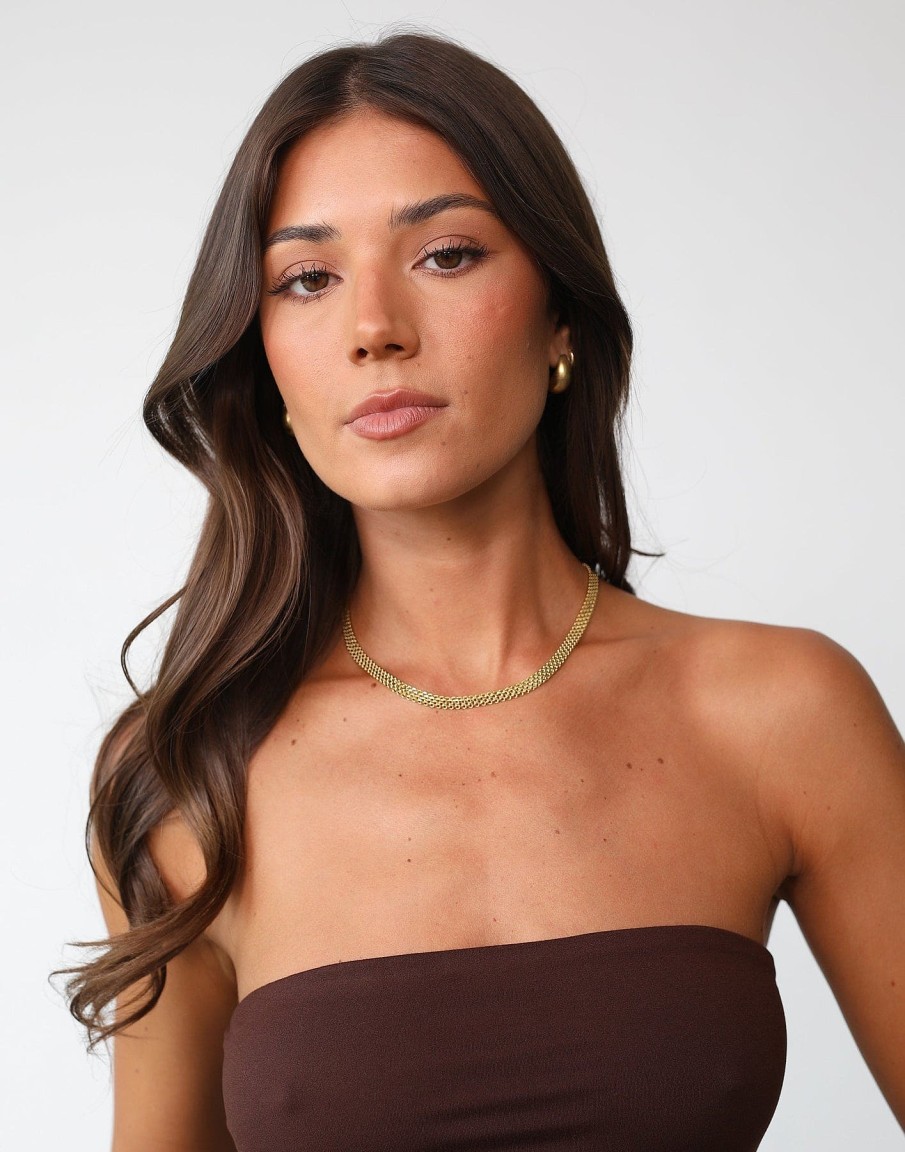 Accessories CHARCOAL Necklaces | Alanis Necklace (Gold)