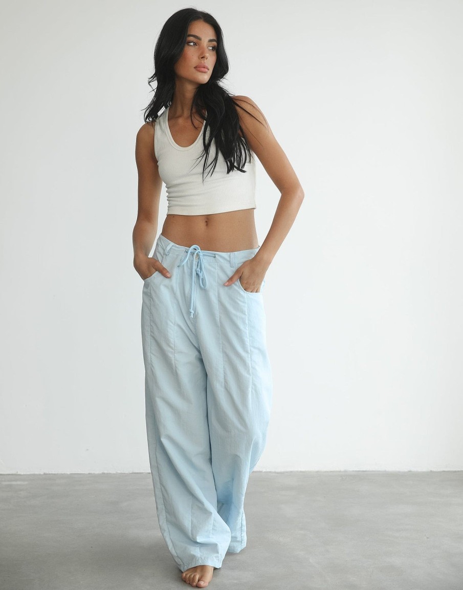 Clothing Lioness Pants | Hills Parachute Pants (Baby Blue) - By Lioness