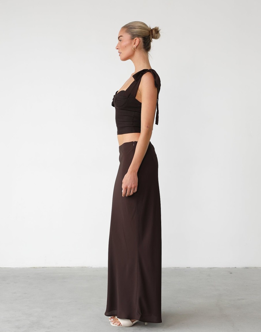 Clothing Charcoal Clothing Skirts | Isla Maxi Skirt (Chocolate)