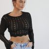 Clothing Pink Diamond Knitwear | Irena Long Sleeve Top (Black)