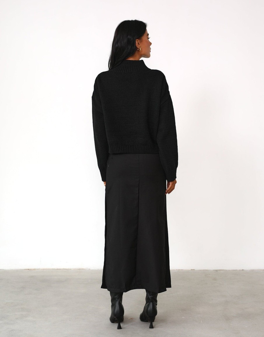 Clothing Lioness Workwear | Minimalist Maxi Skirt (Onyx) - By Lioness