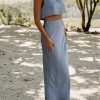 Clothing Charcoal Clothing Partywear | Sincerity Maxi Skirt (Steel Blue)