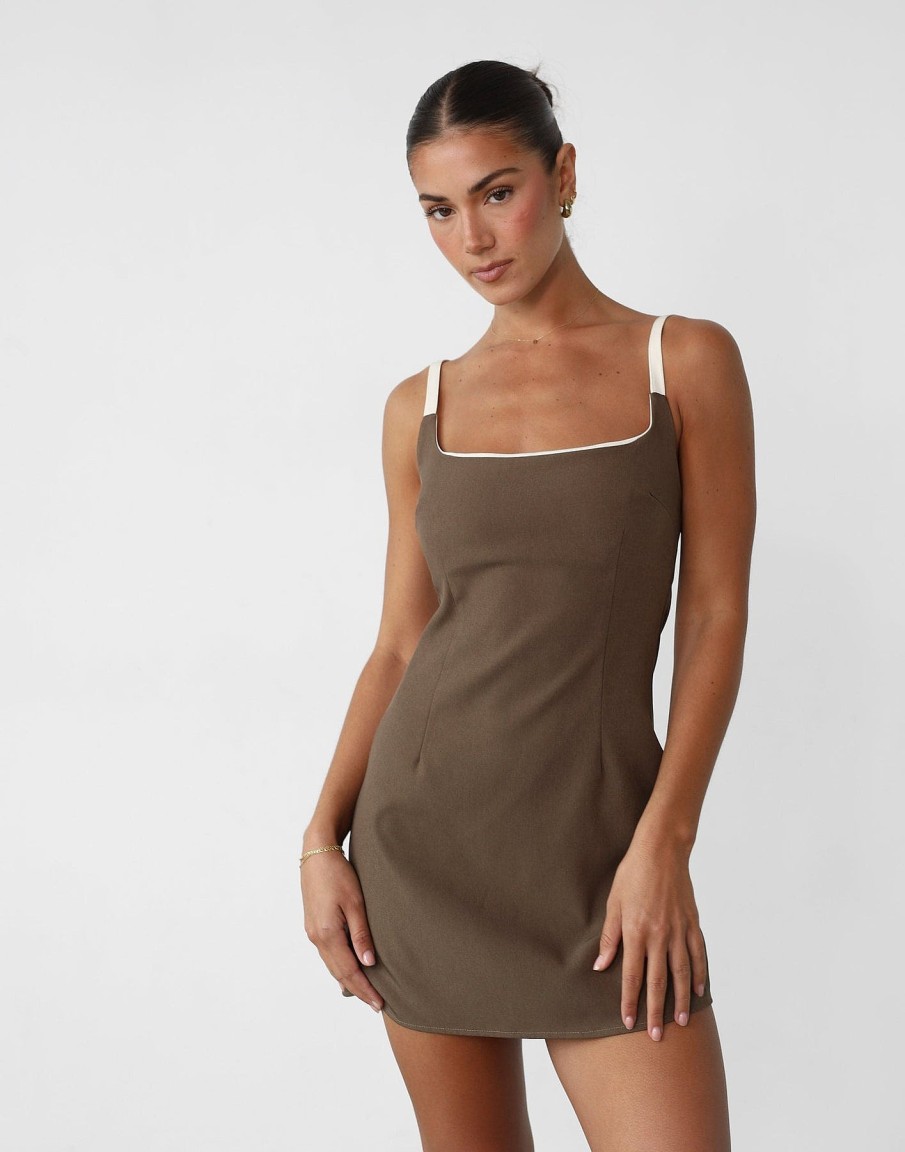 Clothing Charcoal Clothing Mini Dresses | Alistair Mini Dress (Coffee)