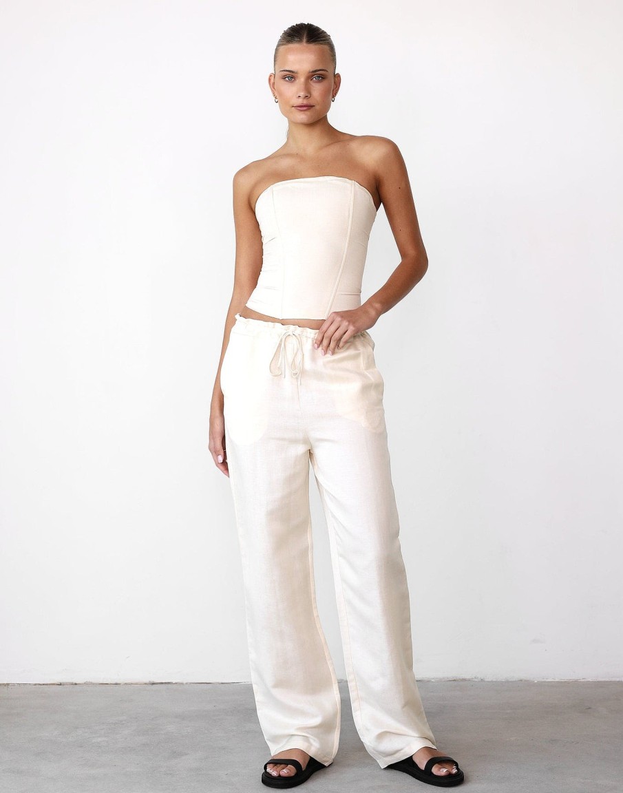 Clothing Lioness Crop Tops | Catalonia Tube Top (Off White) - By Lioness