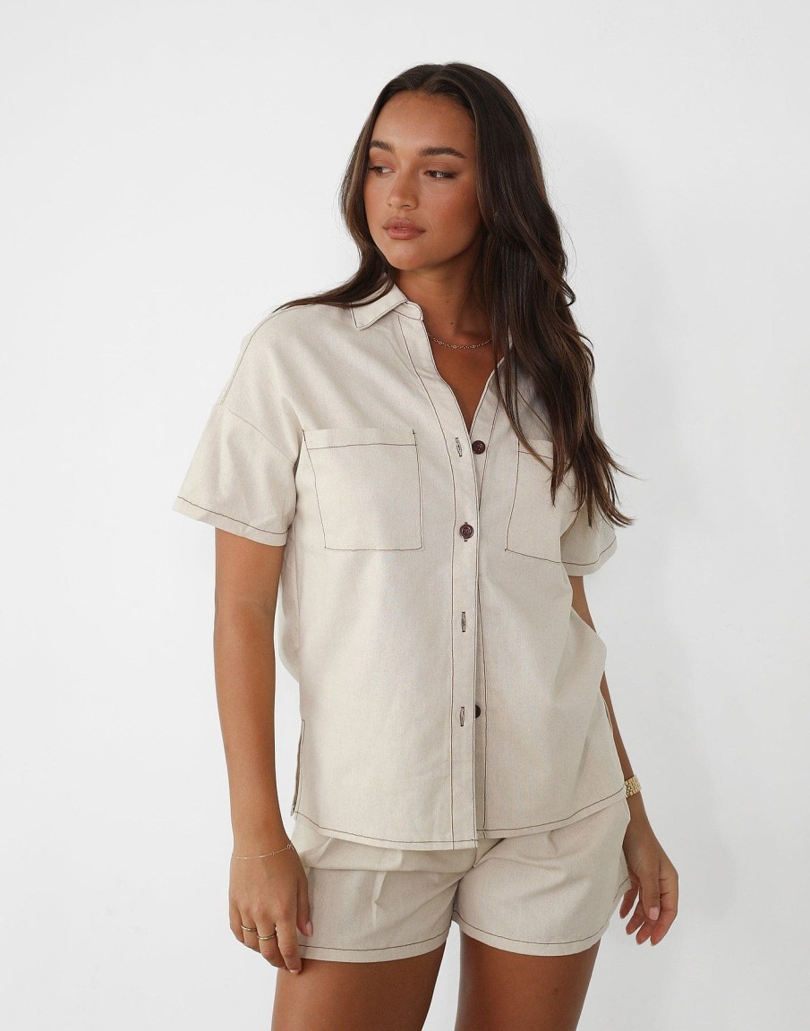 Clothing CHARCOAL CLOTHING Shirts + Blouses | Kirana Shirt (Sand)