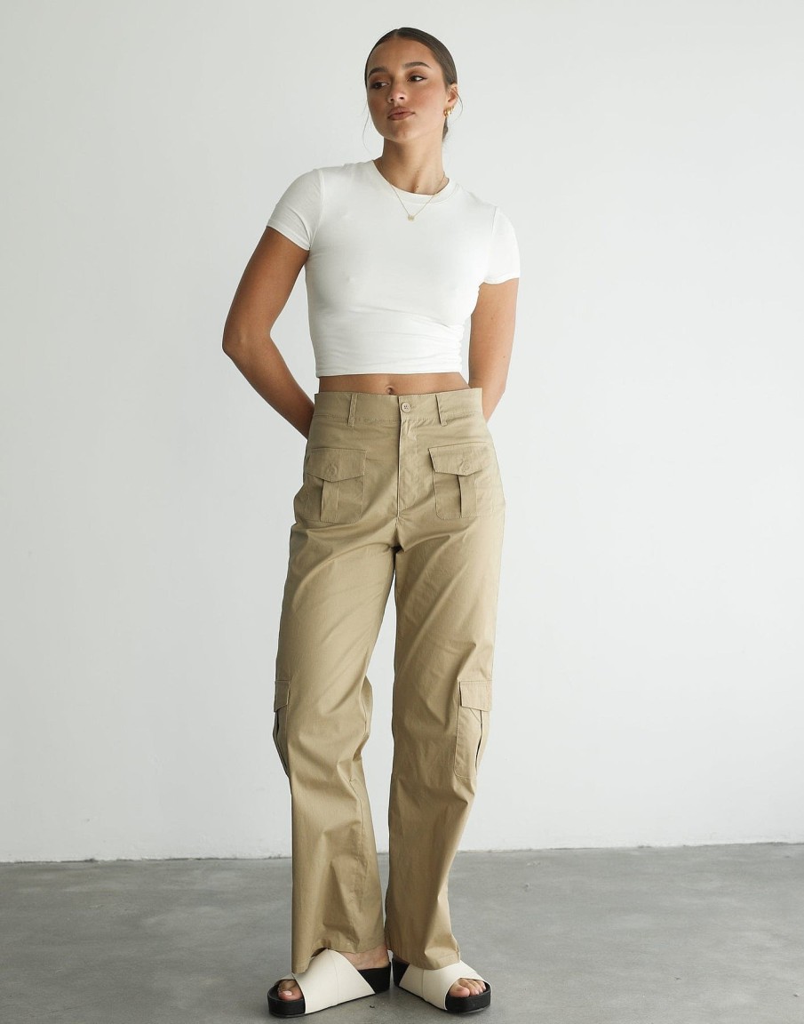 Clothing Charcoal Clothing Basics Edit | Criezelle Pants (Beige)