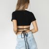 Clothing Shareen Crop Tops | Flick Crop Top (Black)