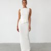 Clothing Qtrend Knitwear | Kienna Maxi Skirt (White)