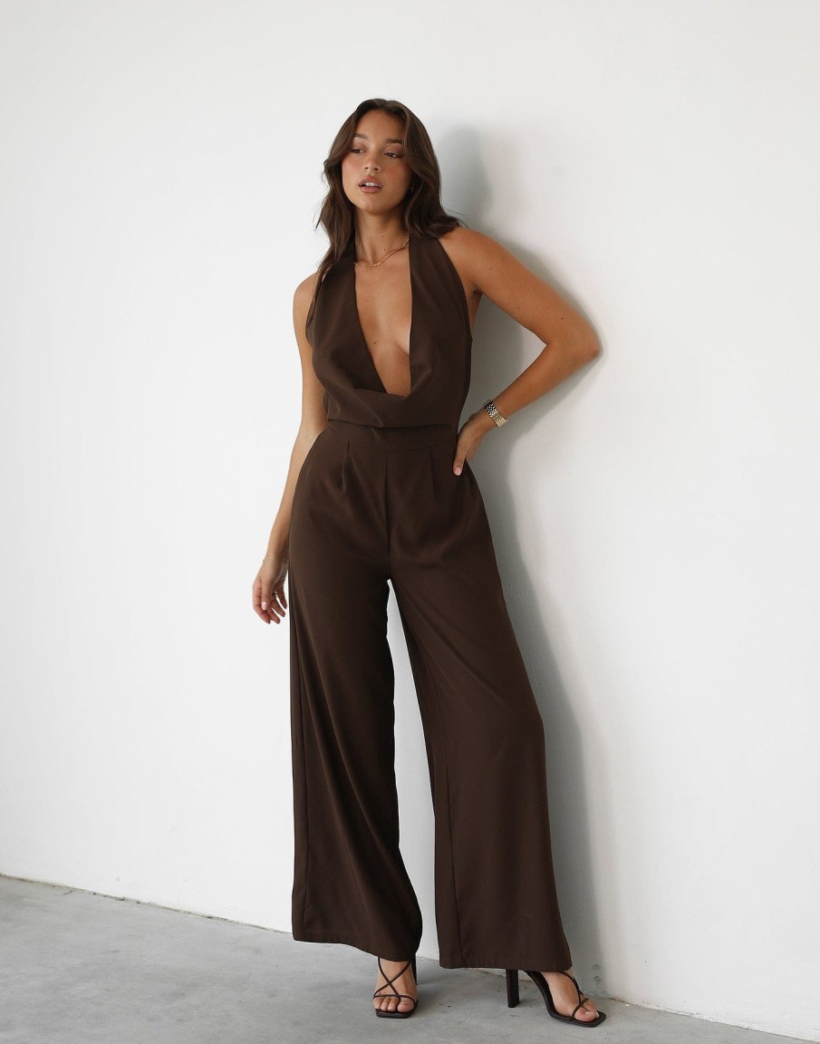 Clothing CHARCOAL CLOTHING Workwear | Kyeesha Jumpsuit (Cocoa)