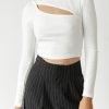 Clothing Shareen Long Sleeve Tops | Charles Cut Out Top (White)