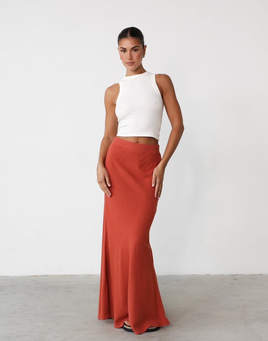 Clothing Yours Truly Skirts | Jayella Linen Maxi Skirt (Paprika)