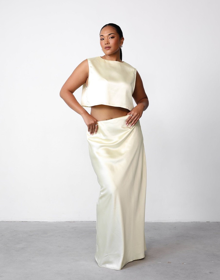 Clothing Charcoal Clothing Partywear | Sincerity Maxi Skirt (Lemon)