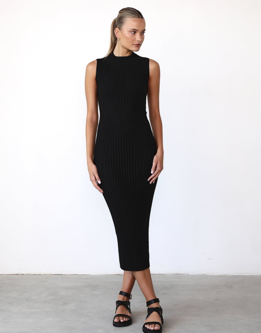 Clothing My Girl Knitwear | Crosby Maxi Dress (Black)