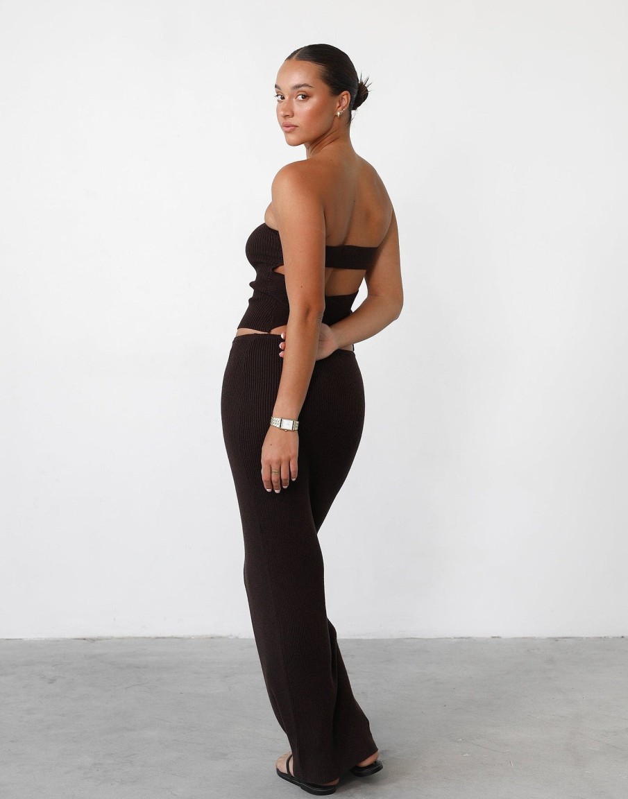 Clothing Charcoal Clothing Knitwear | Nate Knit Maxi Skirt (Chocolate)