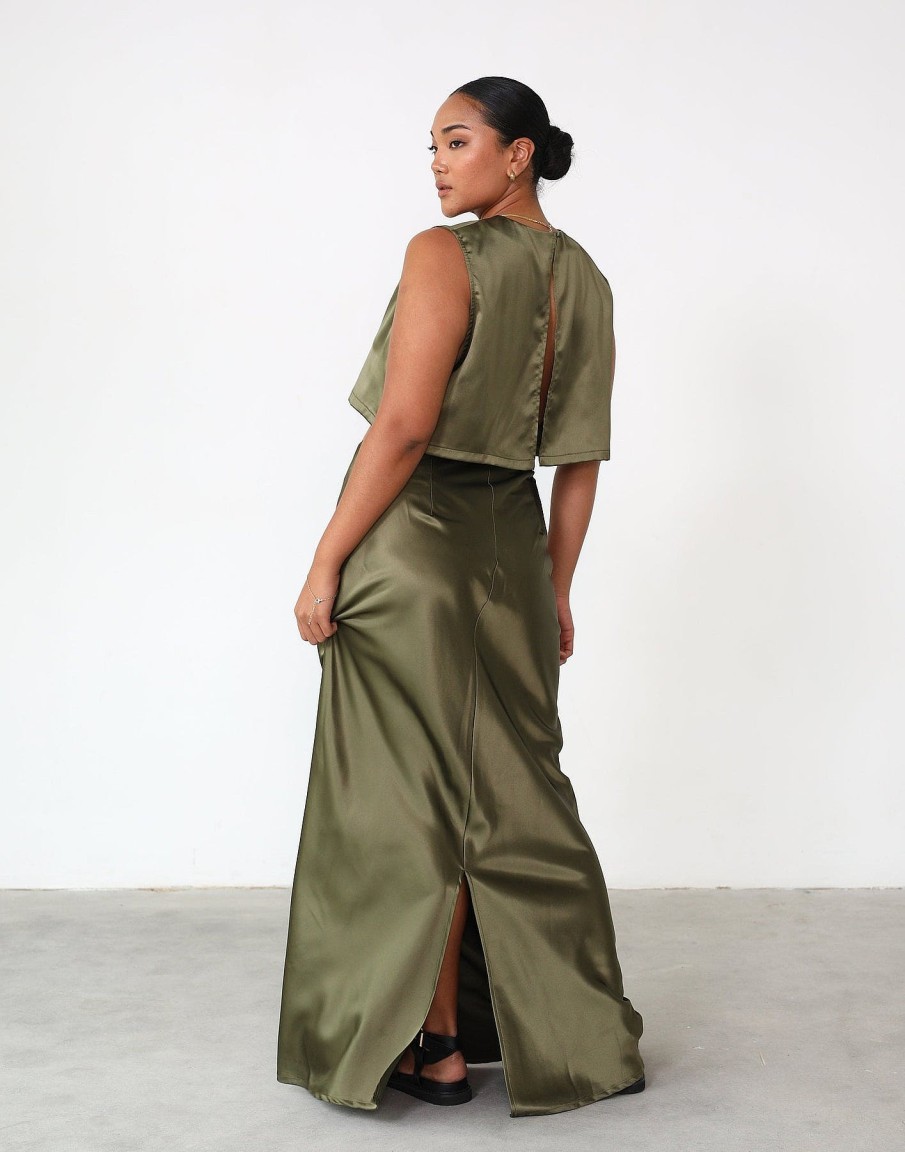 Clothing Charcoal Clothing Skirts | Sincerity Maxi Skirt (Dark Olive)