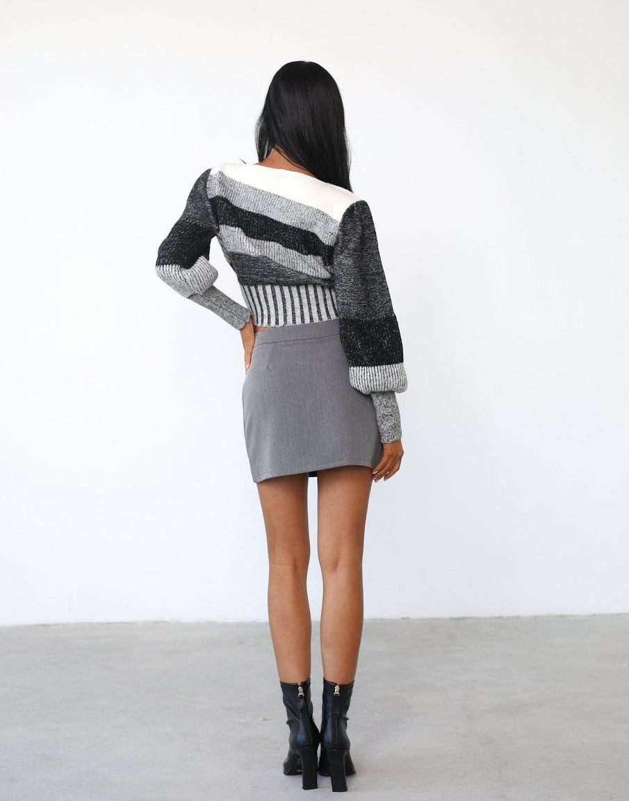 Clothing Style State Knitwear | Naija Jumper (Grey/Black)