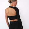 Clothing Charcoal Clothing Partywear | Ryleigh Crop Top (Black)