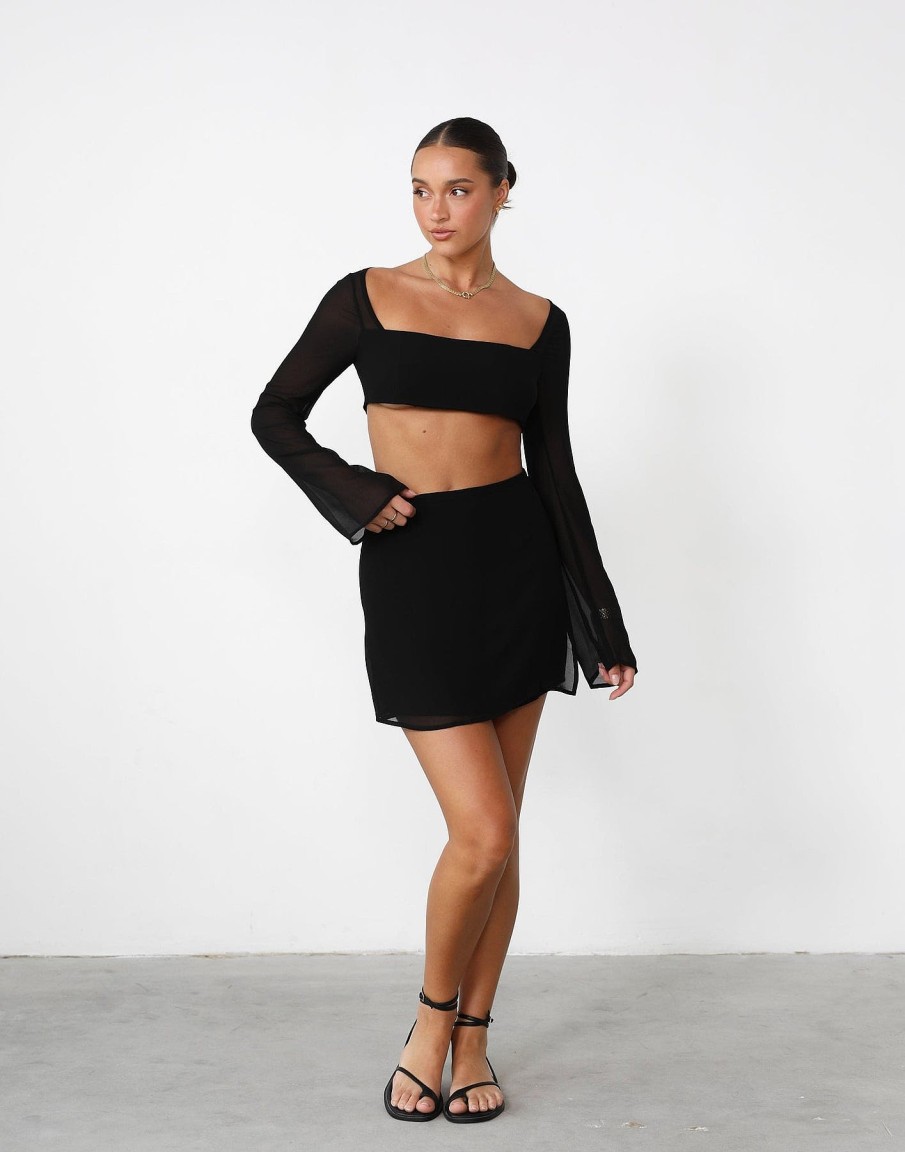 Clothing Charcoal Clothing Skirts | Abby Mini Skirt (Black)