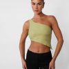 Clothing Charcoal Clothing Crop Tops | Yianna One Shoulder Top (Olive)