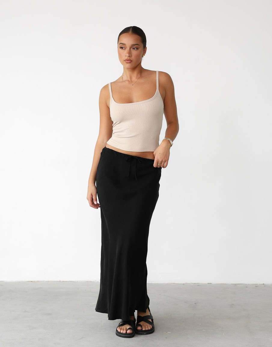 Clothing White Closet Workwear | Amalie Maxi Skirt (Black)