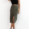 Clothing Country Denim Denim Edit | Scott Denim Midi Skirt (Khaki)