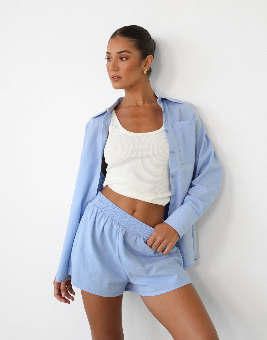 Clothing QTrend Long Sleeve Tops | Asma Set (Blue)