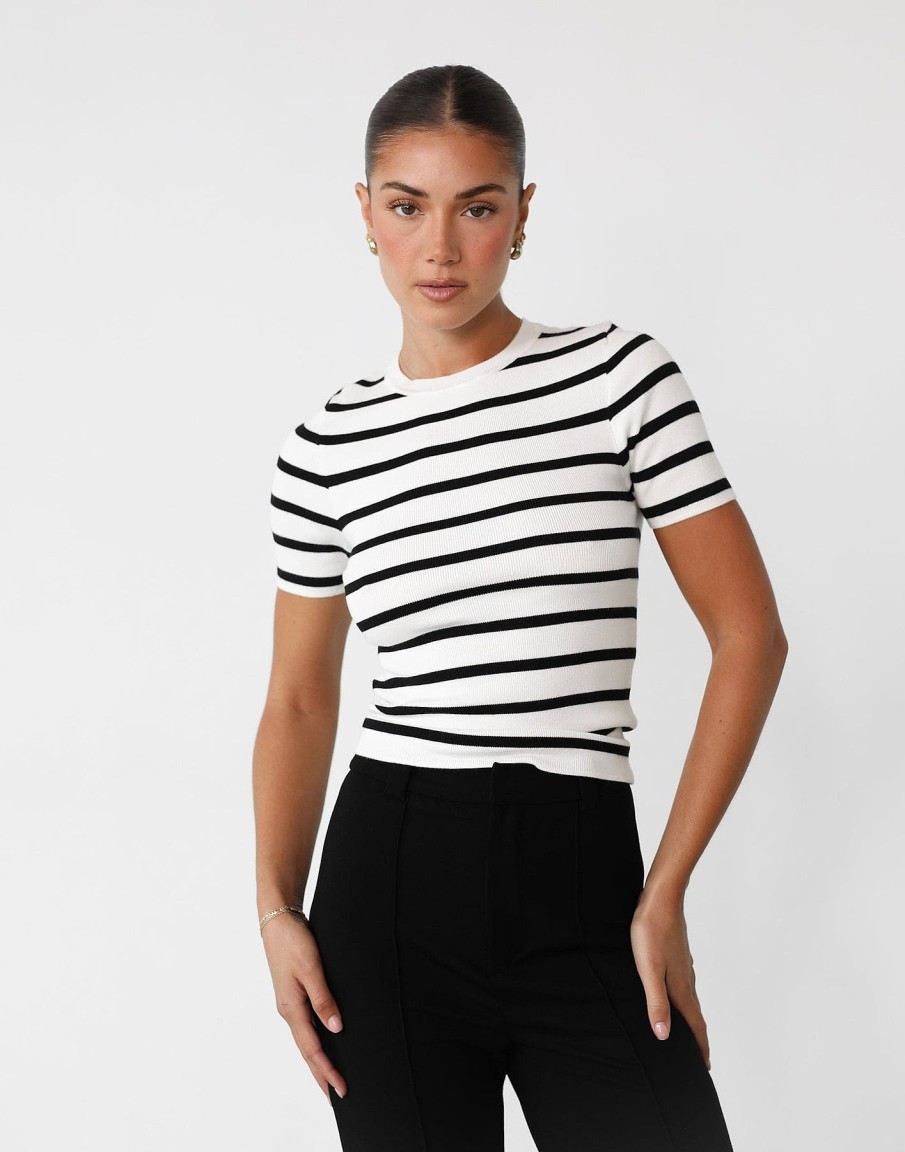 Clothing Paper Heart Workwear | Alivina Top (Black/White)